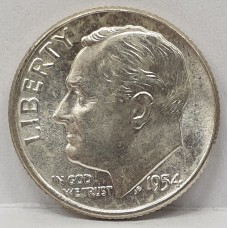 UNITED STATES OF AMERICA 1954 . ONE 1 DIME COIN . VERY SCARCE